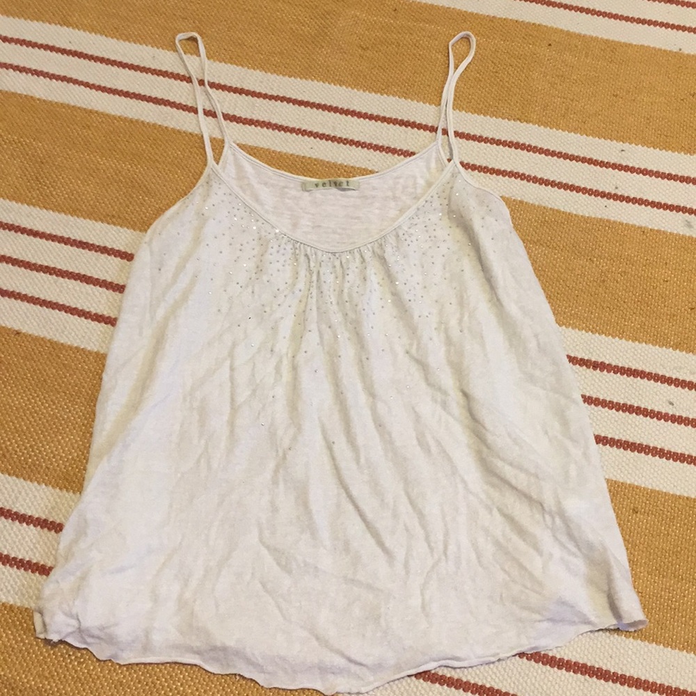 Metallic silver glitter low cut cami tank sz M